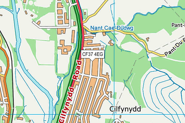 CF37 4EG map - OS VectorMap District (Ordnance Survey)