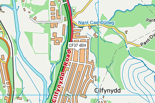 CF37 4EH map - OS VectorMap District (Ordnance Survey)