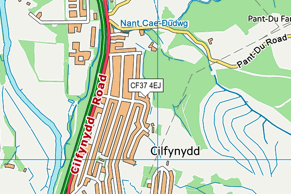 CF37 4EJ map - OS VectorMap District (Ordnance Survey)