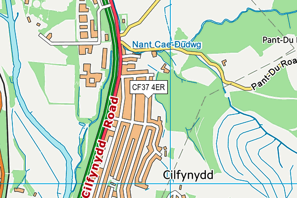 CF37 4ER map - OS VectorMap District (Ordnance Survey)