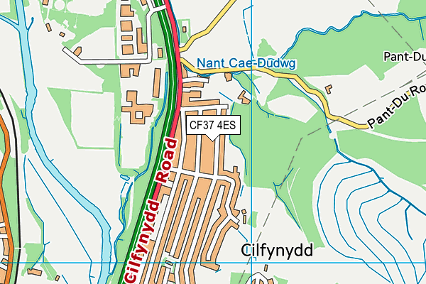 CF37 4ES map - OS VectorMap District (Ordnance Survey)