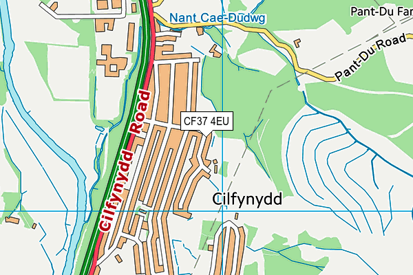 CF37 4EU map - OS VectorMap District (Ordnance Survey)