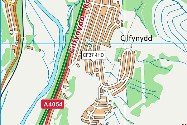 CF37 4HD map - OS VectorMap District (Ordnance Survey)