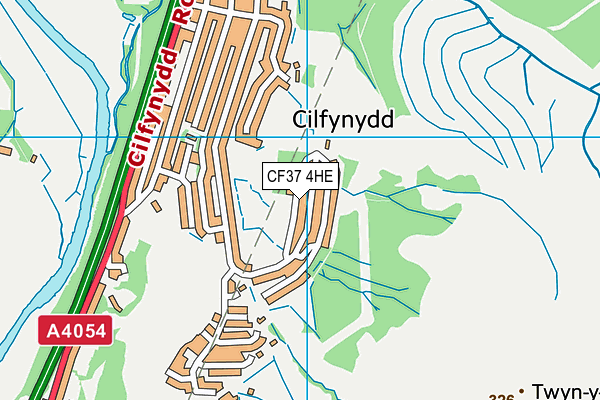 CF37 4HE map - OS VectorMap District (Ordnance Survey)