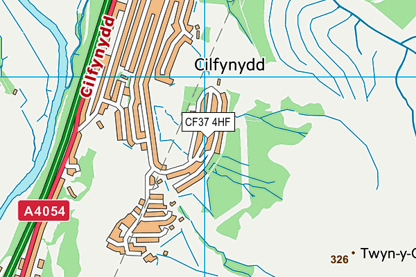 CF37 4HF map - OS VectorMap District (Ordnance Survey)