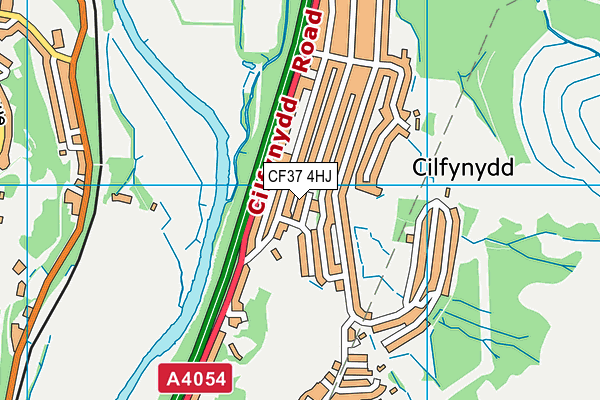CF37 4HJ map - OS VectorMap District (Ordnance Survey)