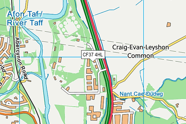 CF37 4HL map - OS VectorMap District (Ordnance Survey)