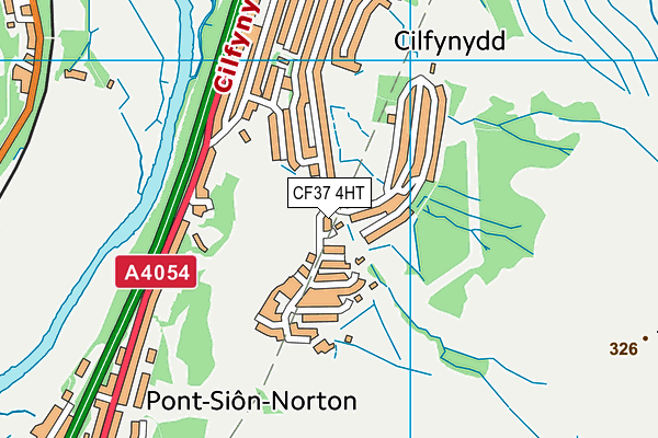 CF37 4HT map - OS VectorMap District (Ordnance Survey)