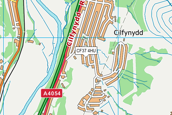 CF37 4HU map - OS VectorMap District (Ordnance Survey)