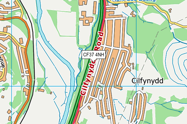 CF37 4NH map - OS VectorMap District (Ordnance Survey)