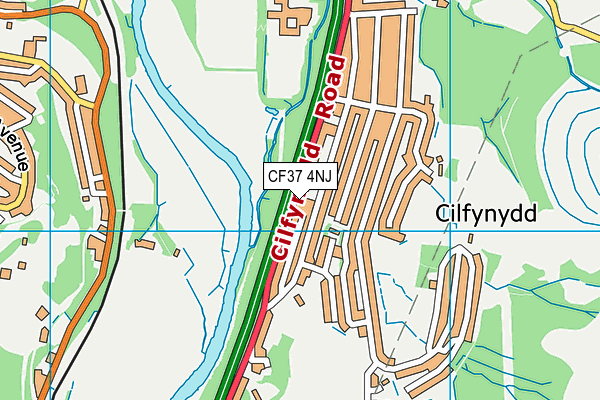 CF37 4NJ map - OS VectorMap District (Ordnance Survey)