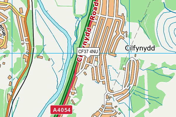 CF37 4NU map - OS VectorMap District (Ordnance Survey)