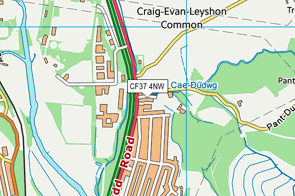CF37 4NW map - OS VectorMap District (Ordnance Survey)