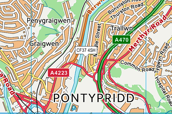 CF37 4SH map - OS VectorMap District (Ordnance Survey)