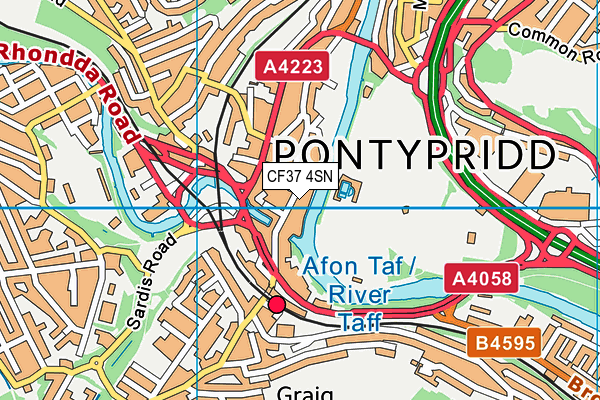 CF37 4SN map - OS VectorMap District (Ordnance Survey)