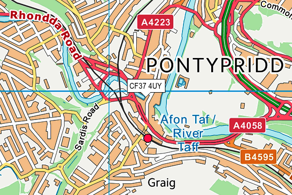 CF37 4UY map - OS VectorMap District (Ordnance Survey)