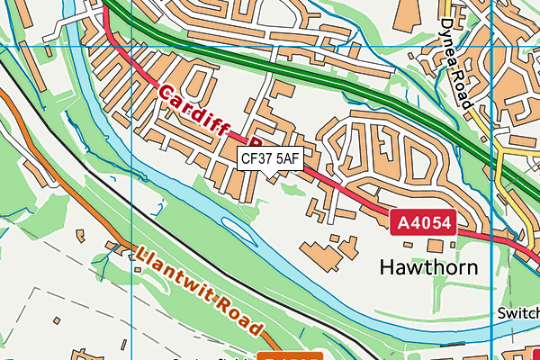 CF37 5AF map - OS VectorMap District (Ordnance Survey)