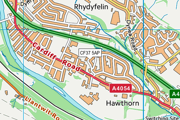 CF37 5AP map - OS VectorMap District (Ordnance Survey)