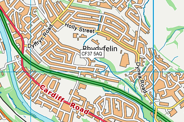 CF37 5AQ map - OS VectorMap District (Ordnance Survey)