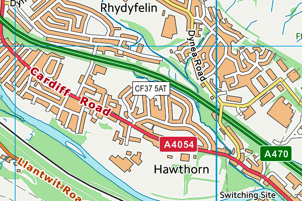 CF37 5AT map - OS VectorMap District (Ordnance Survey)