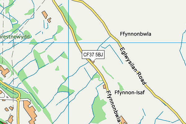 CF37 5BJ map - OS VectorMap District (Ordnance Survey)