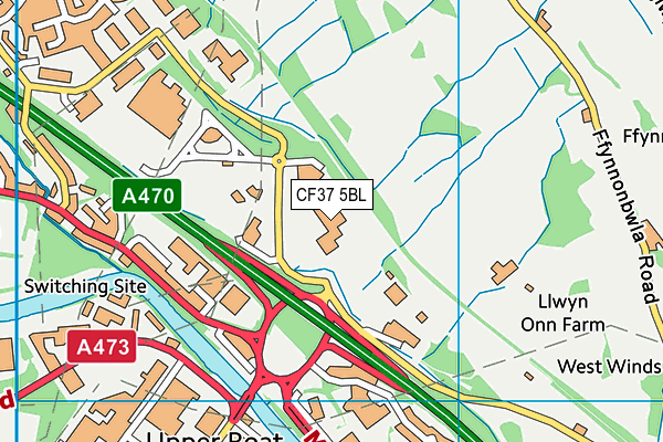 CF37 5BL map - OS VectorMap District (Ordnance Survey)