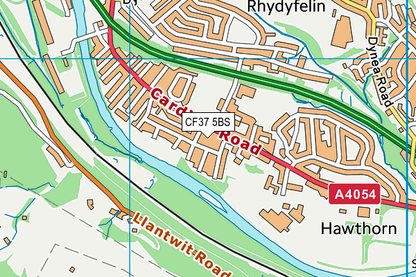 CF37 5BS map - OS VectorMap District (Ordnance Survey)