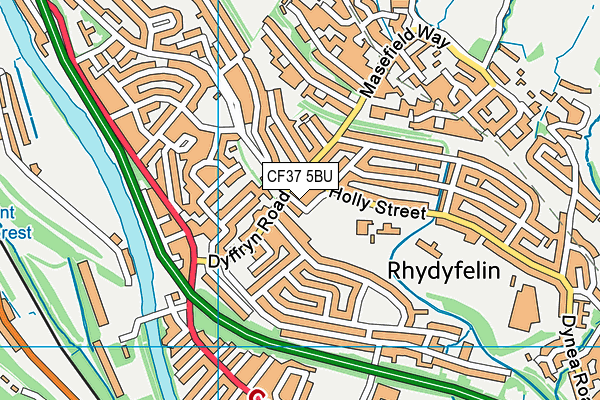 CF37 5BU map - OS VectorMap District (Ordnance Survey)