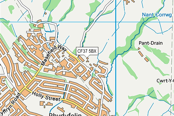 CF37 5BX map - OS VectorMap District (Ordnance Survey)