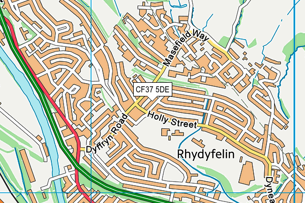 CF37 5DE map - OS VectorMap District (Ordnance Survey)