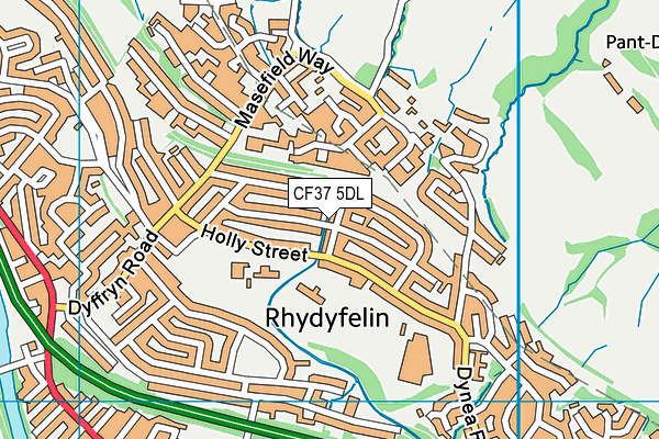 CF37 5DL map - OS VectorMap District (Ordnance Survey)