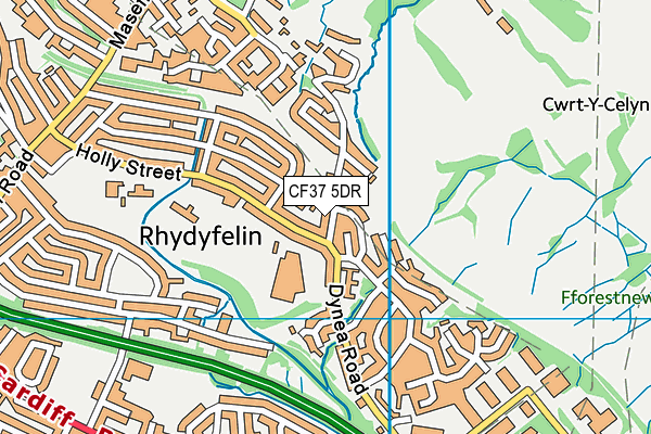 CF37 5DR map - OS VectorMap District (Ordnance Survey)