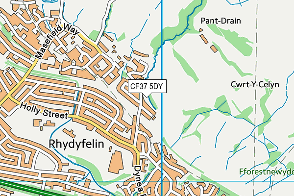 CF37 5DY map - OS VectorMap District (Ordnance Survey)