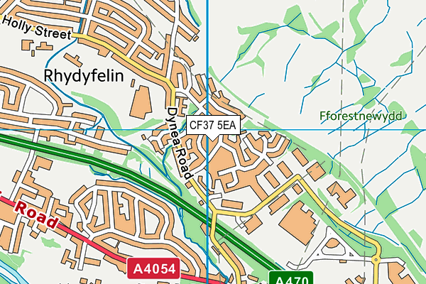 CF37 5EA map - OS VectorMap District (Ordnance Survey)