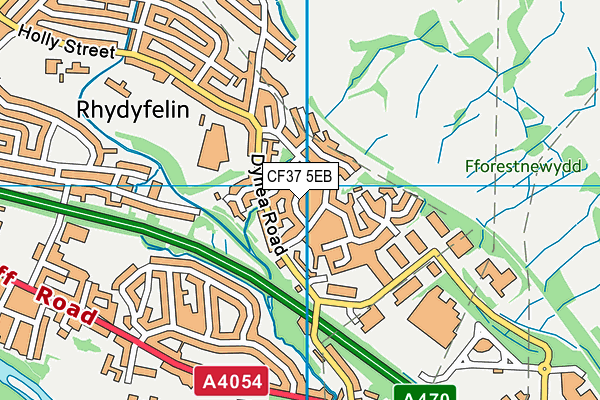 CF37 5EB map - OS VectorMap District (Ordnance Survey)