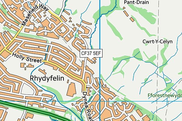 CF37 5EF map - OS VectorMap District (Ordnance Survey)