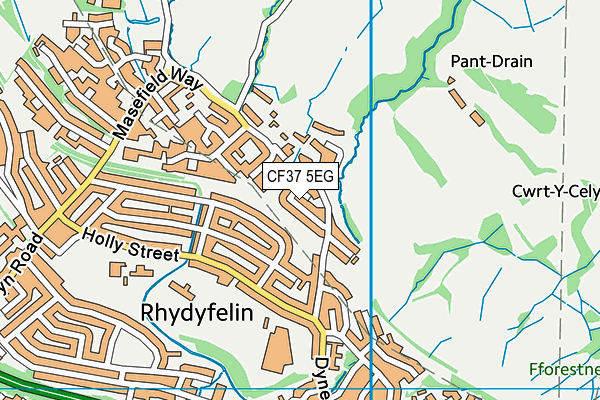 CF37 5EG map - OS VectorMap District (Ordnance Survey)