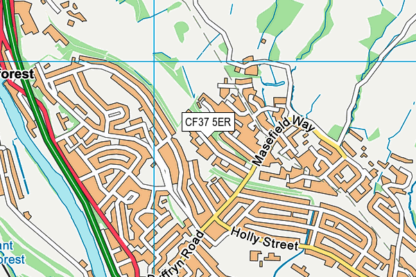 CF37 5ER map - OS VectorMap District (Ordnance Survey)