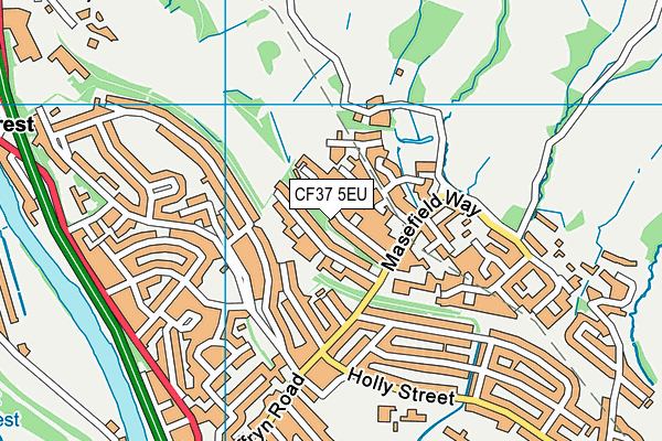 CF37 5EU map - OS VectorMap District (Ordnance Survey)