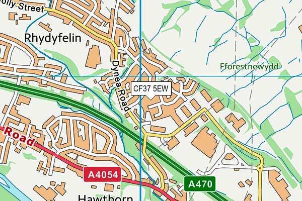 CF37 5EW map - OS VectorMap District (Ordnance Survey)