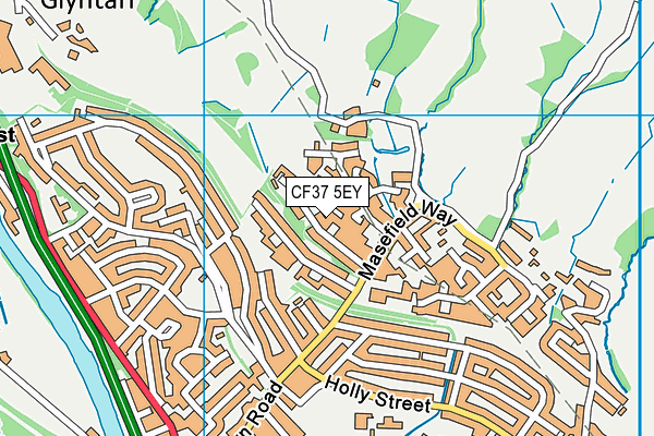 CF37 5EY map - OS VectorMap District (Ordnance Survey)