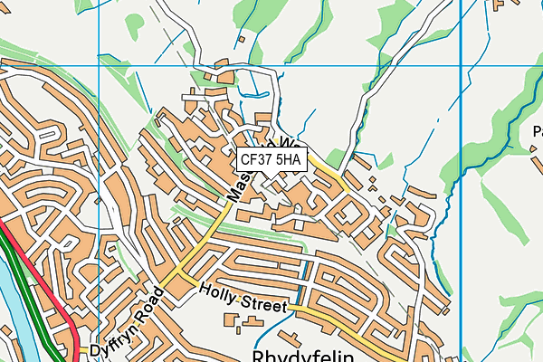 CF37 5HA map - OS VectorMap District (Ordnance Survey)