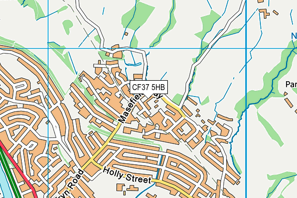 CF37 5HB map - OS VectorMap District (Ordnance Survey)