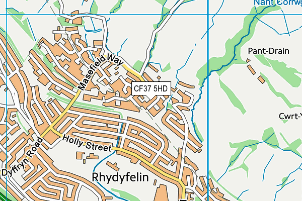 CF37 5HD map - OS VectorMap District (Ordnance Survey)