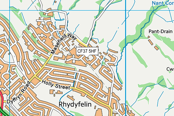 CF37 5HF map - OS VectorMap District (Ordnance Survey)