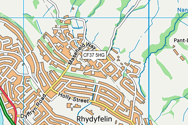 CF37 5HG map - OS VectorMap District (Ordnance Survey)