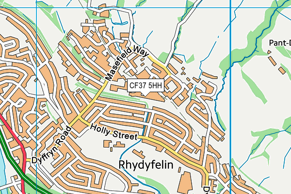 CF37 5HH map - OS VectorMap District (Ordnance Survey)