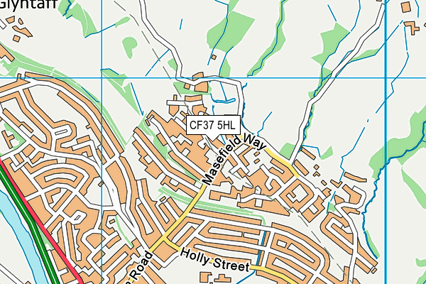 CF37 5HL map - OS VectorMap District (Ordnance Survey)