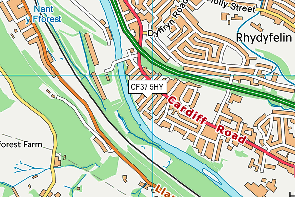 CF37 5HY map - OS VectorMap District (Ordnance Survey)