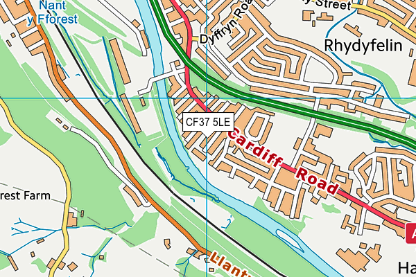 CF37 5LE map - OS VectorMap District (Ordnance Survey)